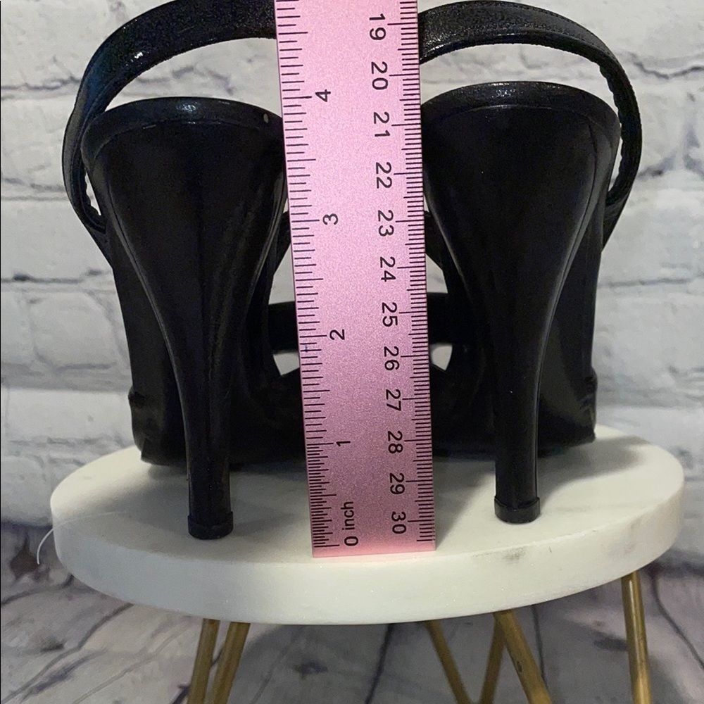 Christian Dior Vintage 90s Black & Red Slingback Heels Size 6 Designer - Picture 5 of 7